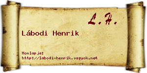 Lábodi Henrik névjegykártya